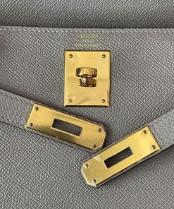 Alternative view of Hermes Kelly 28 Gris Asphalt Epsom Sellier